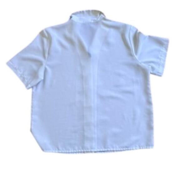 Joanna Retro Button Shirt Black White Contrast Trim Large 90s Y2K - Picture 3 of 3